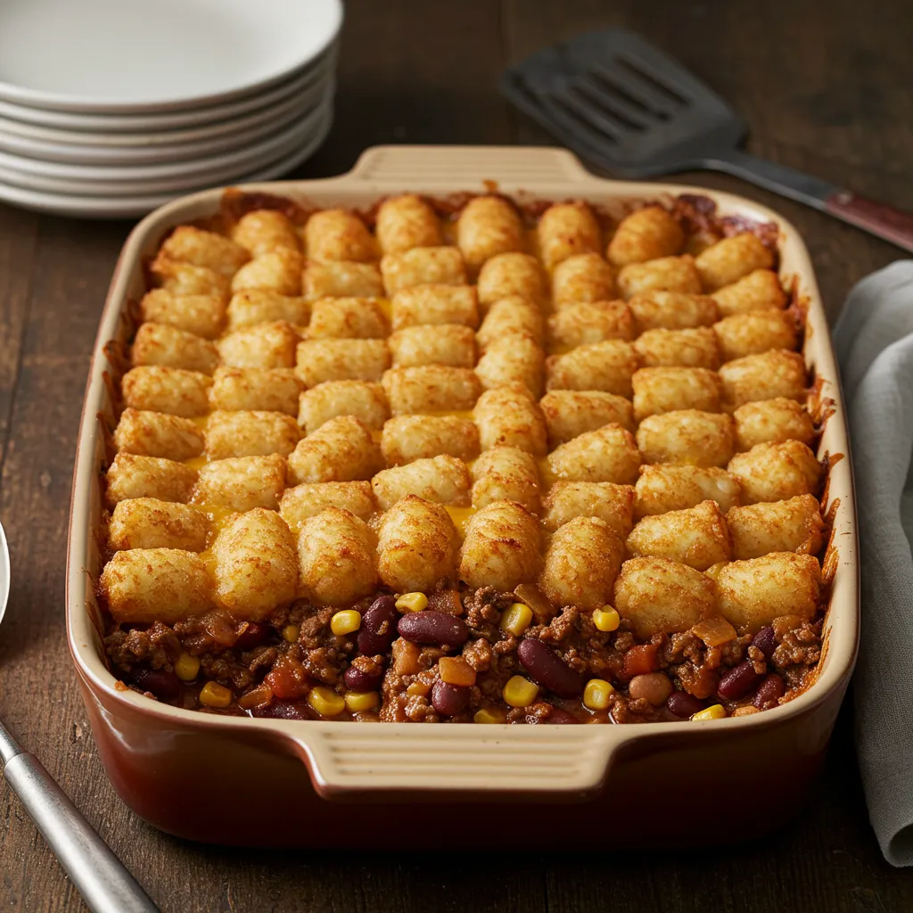 Ultimate Cowboy Casserole with Crispy Tater Tot Topping